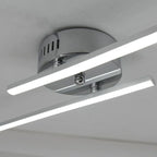 Arisha Modern Bi-Linear LED Vanity Wall Lamp, Black/Silver