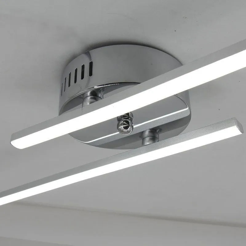 Arisha Modern Bi-Linear LED Vanity Wall Lamp, Black/Silver
