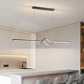 Arisha Modern Linear Metal Pendant Light, Black/White/Grey