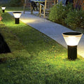 Ray Modern Conical Solar Outdoor Bollard Light, Black