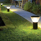 Ray Modern Conical Solar Outdoor Bollard Light, Black