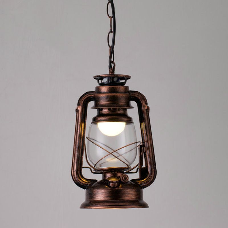 Silva Vintage Rustic Kerosene Pendant Light, 3 Color, 4 Style