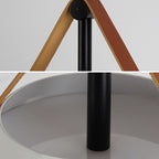Valentina Modern Frisbee Shaped Metal Pendant Light, Black/White