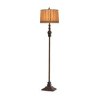 Eryn Vintage Resin/Fabric Standing Floor Lamp, Brown