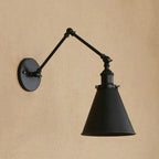 Zynar Vintage Adjustable Wall Lamp, Metal, Black/Rust, Living Room