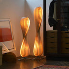 Ozawa Modern Twisted Wood Floor Lamp, Wood Color