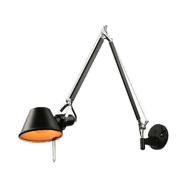 Epoch Modern Simple Adjustable Wall Lamp, Black/Chrome, Bedroom