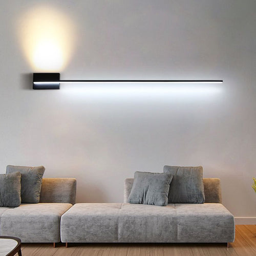 Arisha Minimalist Linear Metal Vanity Wall Light, Black, Bathroom