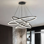 Arisha 3-Rings Black Black Modern Pendant Light
