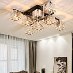 Kristy Modern Flush Mount Ceiling Light, Black/Gold