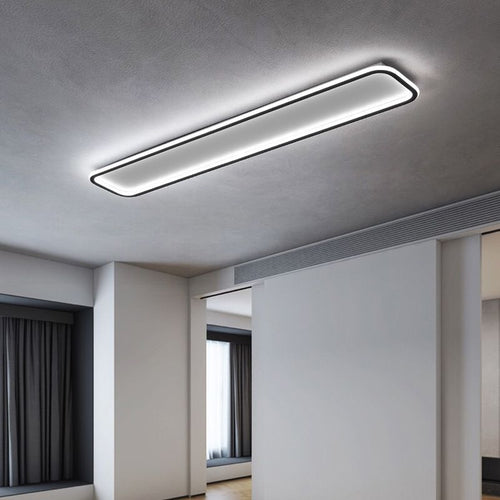 Arisha Minimalist Flush Mount Black Frame Rectangular Ceiling Light