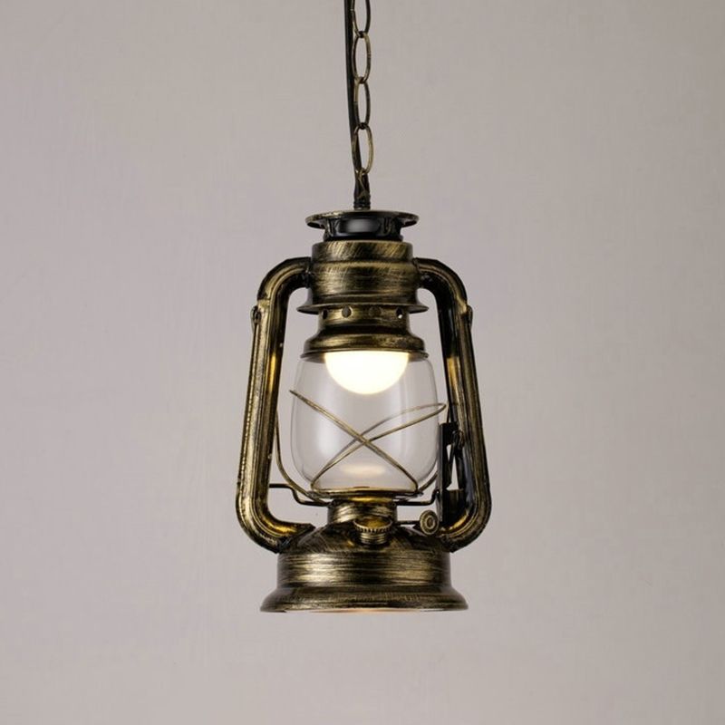 Silva Vintage Rustic Kerosene Pendant Light, 3 Color, 4 Style