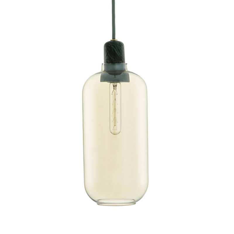 Valentina Designer Cylinder Pendant Light, Marble & Glass