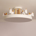 Arisha Modern Round Unicorn Semi-Flush Mount Ceiling Light