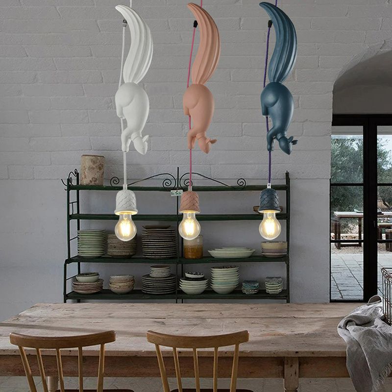 Aria Pendant Light Squirrel/Pinecone Modern, Resin, Restaurant