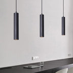 Yore Modern Cylinder Shape Linear Pendant Light Black Metal