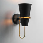 Valentina Modern Cone Metal Wall Lamp, Black/White/Blue