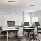 Arisha Modern Linear Metal Pendant Light, Black/White/Grey