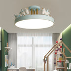 Arisha Modern Round Unicorn Semi-Flush Mount Ceiling Light