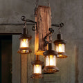 Austin Industrial Lantern Wood Pendant Light