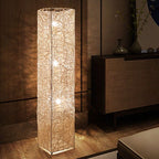 Ritta Retro Vase Wood Rattan Floor Lamp, White/Brown