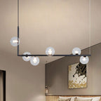 Valentina Minimalist Linear Pendant Light, Black & Gold, 6/8 Heads