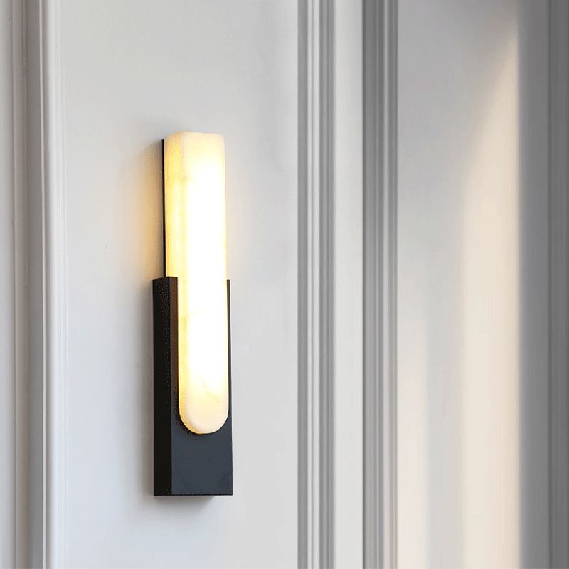 Arisha Modern Rectangular Stone Metal Wall Lamp