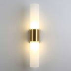 Arisha Modern Double Headed Metal Glass Vanity Wall Lamp, Black/Gold
