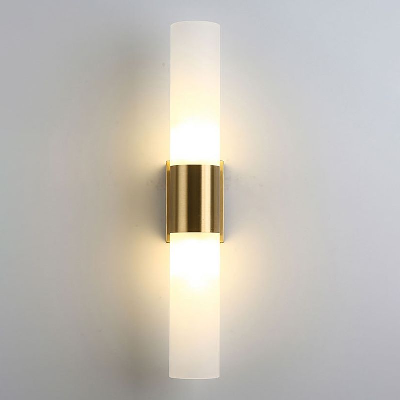Arisha Modern Double Headed Metal Glass Vanity Wall Lamp, Black/Gold