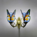 Arisha Artistic Butterfly Metal/Glass Lamps Wall, Red/Blue/Multi-Color/Light Blue