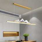 Arisha Designer Mountain Shape LED Pendant Light, Black/Gold