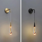 Kristy Modern Water Drop Wall Lamp, Black/Gold