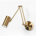 Aria Wall Lamp Cylindrical Adjustable Lamp Pole Metal Brass, Bedroom