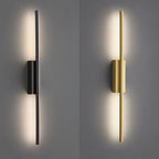 Arisha Modern Linear Metal& Bedroom Wall Lamp, Black/Brass