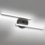 Arisha Modern Bi-Linear LED Vanity Wall Lamp, Black/Silver