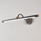 Tiffany Black Adjustable Reading Spotlight Wall Lamp, Metal/Wood