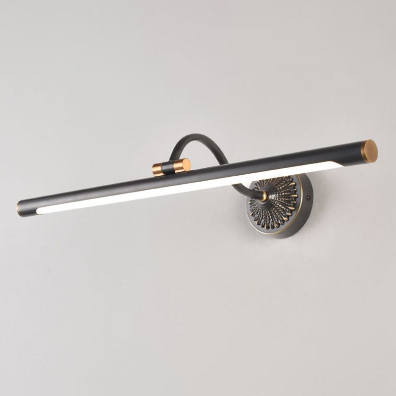 Tiffany Black Adjustable Reading Spotlight Wall Lamp, Metal/Wood