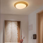 Arisha Flush Mount Ceiling Light Modern, Metal, Walnut/Natural