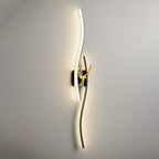 Arisha Modern Linear Metal Vanity LED Wall Lamp, Black/Gold