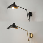 Epoch Industrial Swing Arm Vanity Wall Lamp, Black/Gold