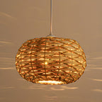 Ritta Boho Retro LED Pendant Light Wood Rattan Bedroom/Restaurant