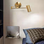 Aria Wall Lamp Cylindrical Adjustable Lamp Pole Metal Brass, Bedroom