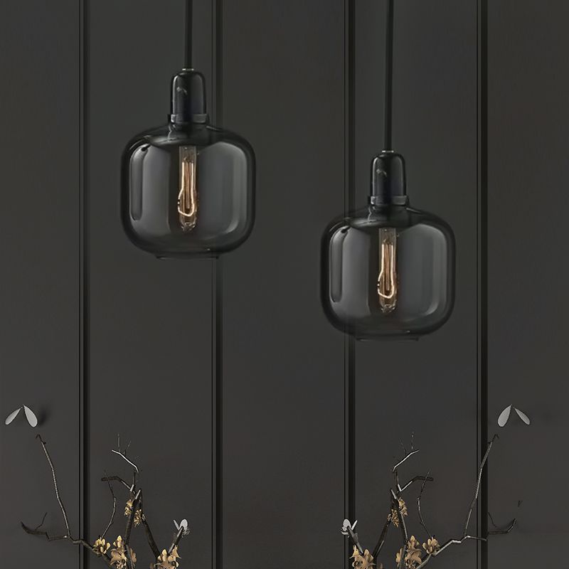 Valentina Designer Cylinder Pendant Light, Marble & Glass