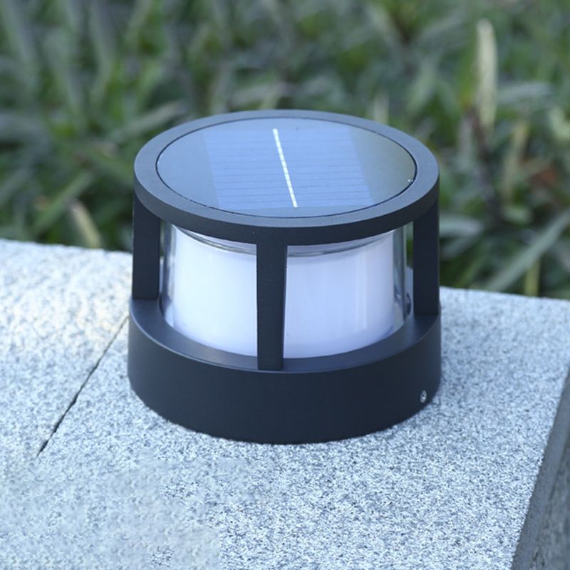Ray Modern Cube/Cylinder Metal Lamp Outdoor, Black