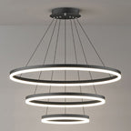 Arisha 3-Rings Black Black Modern Pendant Light