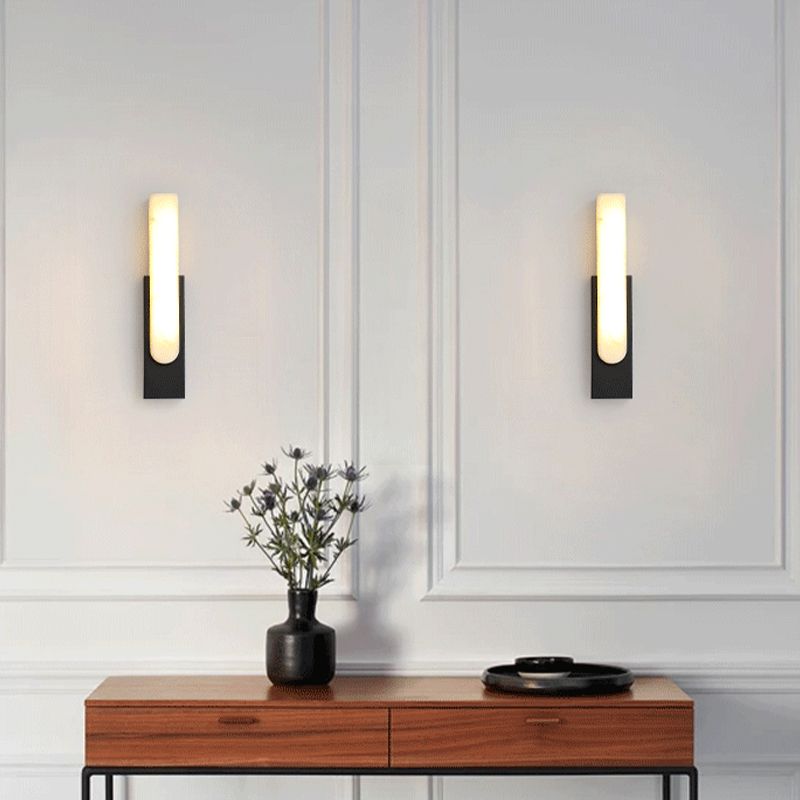 Arisha Modern Rectangular Stone Metal Wall Lamp