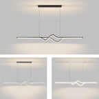 Arisha Modern Linear Metal Pendant Light, Black/White/Grey