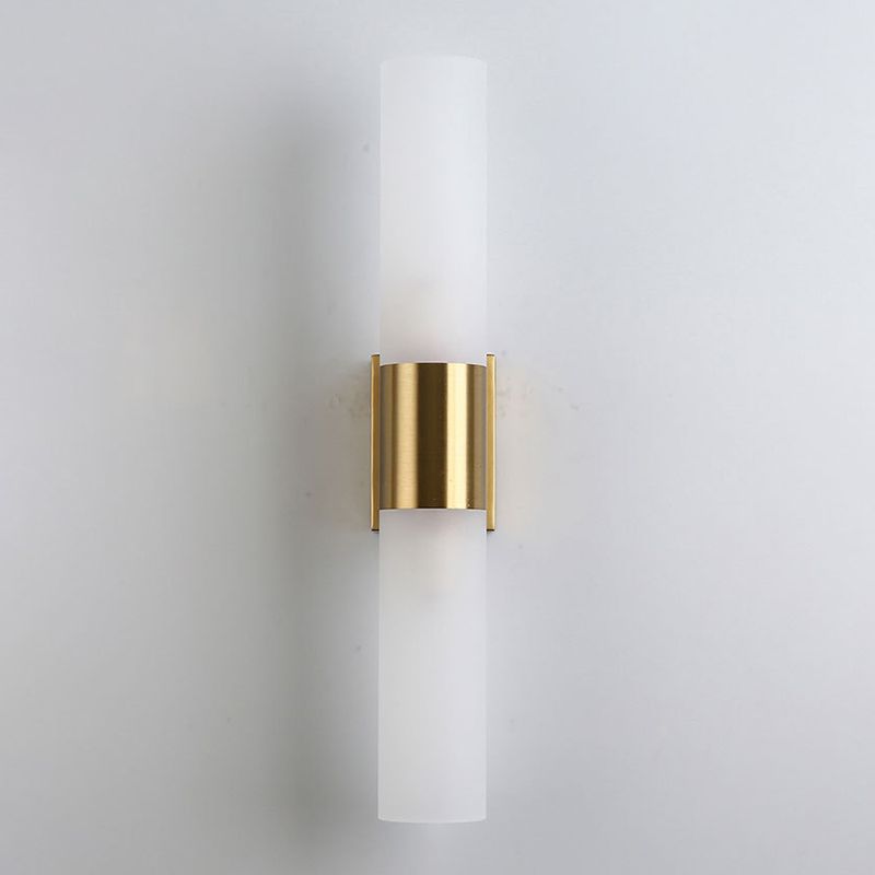 Arisha Modern Double Headed Metal Glass Vanity Wall Lamp, Black/Gold