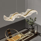 Kristy Pendant Light Designer Wave , White/Gold, Dining Room