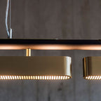 Arisha Pendant Light Rectangular Modern, Metal, Black/Brass, Office